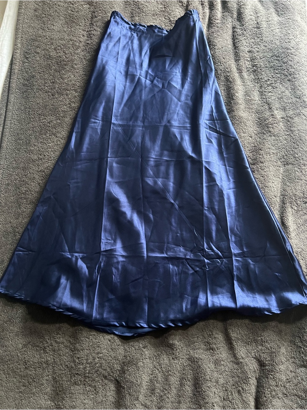 Kammo Dark Blue Satin Maxi Slip Skirt M